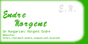 endre morgent business card